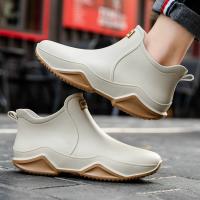 Botas De Lluvia Para Parejas Alta Top Hombre Botines De Agua Para Pesca Y Senderismo Antideslizantes Impermeables Con Tacón Bajo - details 19