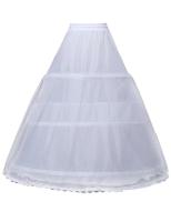 Crinolina De Tres Aros Para Mujer Sobe Vestido Falda Larga Media Slip Underskirt Para Vestidos De Boda Acrílico Blanco - details 0