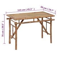 vidaXL Mesa plegable de jardín de bambú 115x50x75 cm - details 3