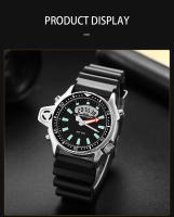 Reloj Deportivo Para Hombre SANDA Cuarzo Digital Resistente Al Agua Con Alarma Y Pantalla Dual Reloj Masculino De Moda Casual Material De Correa Resina Display LED Y Digital - details 16