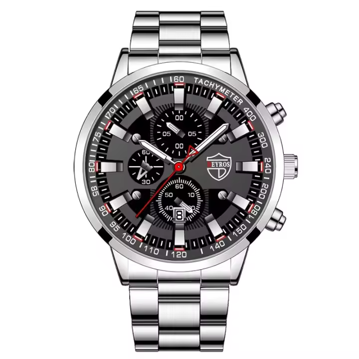 Reloj Deportivo Para Hombre Moda Negocios Acero Inoxidable Cuarzo Calendario Luminoso Reloj Hombre Casual - 1