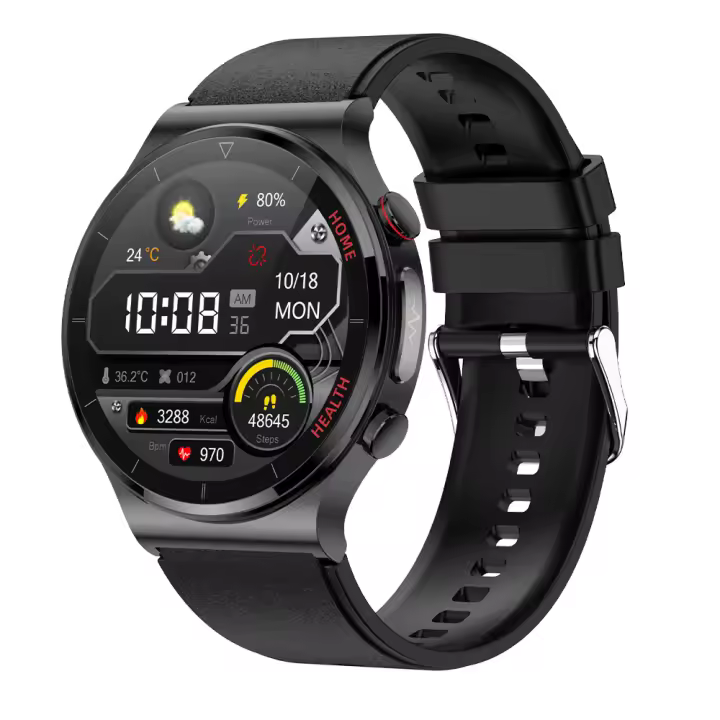 Monitorización Mensaje E300 Smartwatch ECG+PPG ECG Oxígeno sanguíneo Frecuencia cardíaca del sueño meteorológico Podómetro deportivo - 1