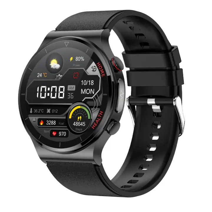Monitorización Mensaje E300 Smartwatch ECG+PPG ECG Oxígeno sanguíneo Frecuencia cardíaca del sueño meteorológico Podómetro deportivo - 1