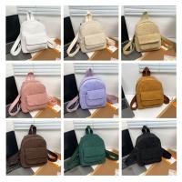 Mochila Mini De Mujer En Color Sólido De Corduroy Tamaño Pequeño Estilo Casual Para Viajes Al Aire Libre Escolares Y Chicas - details 6