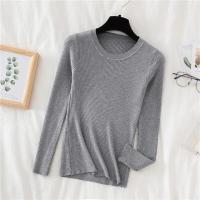 AOSSVIAO 2025 Suéter Para Mujer De Manga Larga Pullover Estilo Básico O-Neck Elástico Moda Invierno Suéter De Punto Sólido - details 8