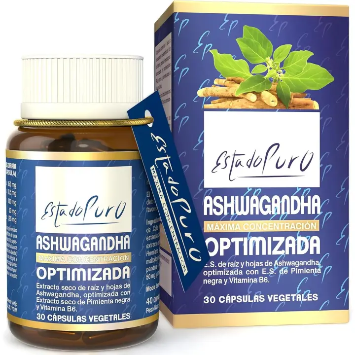 Tongil Ashwagandha Estado Puro | Alta Concentración 10% Withanólidos + Sensoril® y Pimienta Negra | Ansiedad, Estrés y Energía Natural | Vegano | 30 Cápsulas - - 1