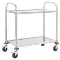 vidaXL Carrito de cocina de acero inoxidable en dimensiones 95 x 45 x 83.5 cm (2 niveles)/96.5 x 55 x 90 cm (3 niveles)/107 x 55 x 125 cm (4 niveles) y más - details 0