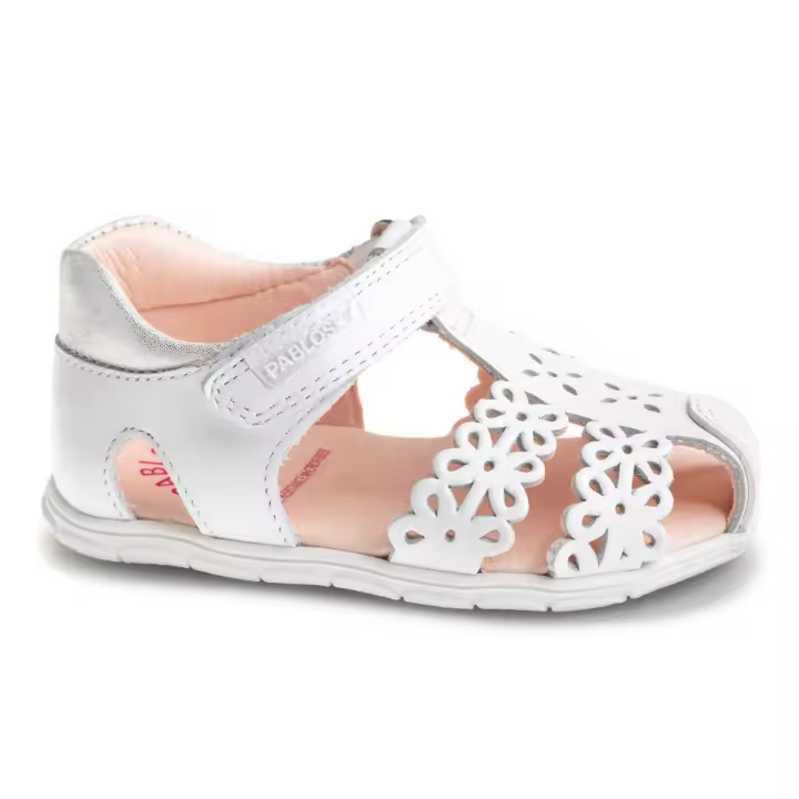 Sandalias marca Pablosky para primeros pasos en color blanco - 1