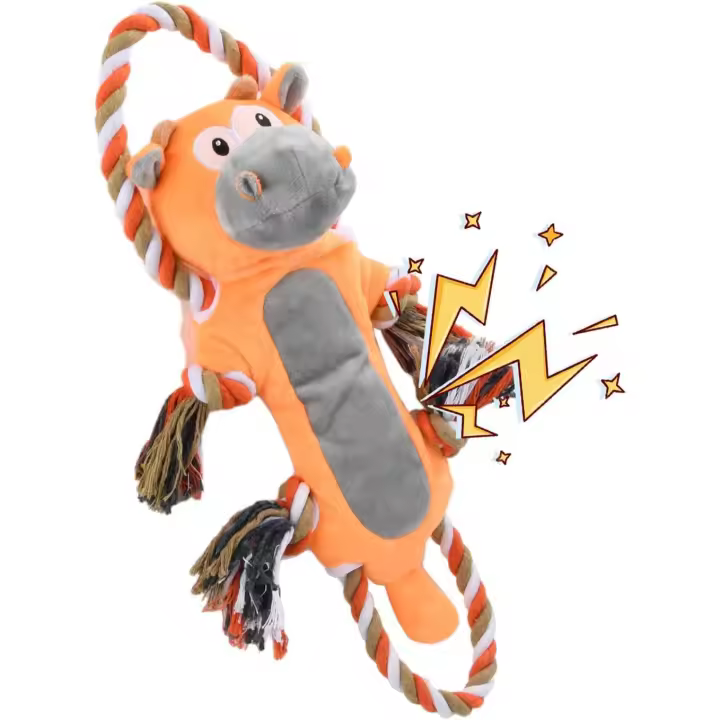 juguete para perros, Peluche para Mascotas con Cuerda, Juguetes Interactivos de Algodón para Perro, Juguetes Chirriantes Aburridos, Juguete para Morder para Perro, Juguetes Masticables, para Perro Pequeños, Medianos y Grandes, Limpieza Dental - 1