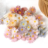 5/10/20Pcs Flores Artificiales De Margarita Decoración Para Hogar Y Bodas Accesorios Para Guirnaldas DIY De Tela Silken - details 1
