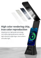 Soporte De Carga Inalámbrica 15W Con Luz De Escritorio Y Reloj LED Tres Colores Dimmer Estación De Carga Rápida Para iPhone - details 7