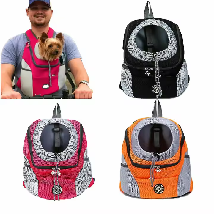 Viajes Pet Dog Carrier Puppy Travel Mesh Mochila Frontal Portátil Bolsa de Hombre D_y - 1