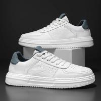 Zapatillas Casuales Para Hombre En Cuero Blanco Suela Ligera Transpirables Tenis Deportivos Para Adultos Zapatillas Hombre - details 2
