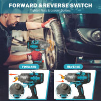 Llave de Impacto Eléctrica Sin Escobillas 3 marchas 2100N.M Recargable 3/4» Herramientas Eléctricas Compatible Batería Makita 18V - details 3