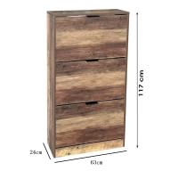 Maxia Market - Mueble Armario de Zapatero madera 3 cajones Roble para 18 pares zapatos  Almacenamiento y organización del hogar Armario zapatos - details 6