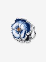 Pandora - Charm de Flor de pensar Azul-Plata de Lei - details 0