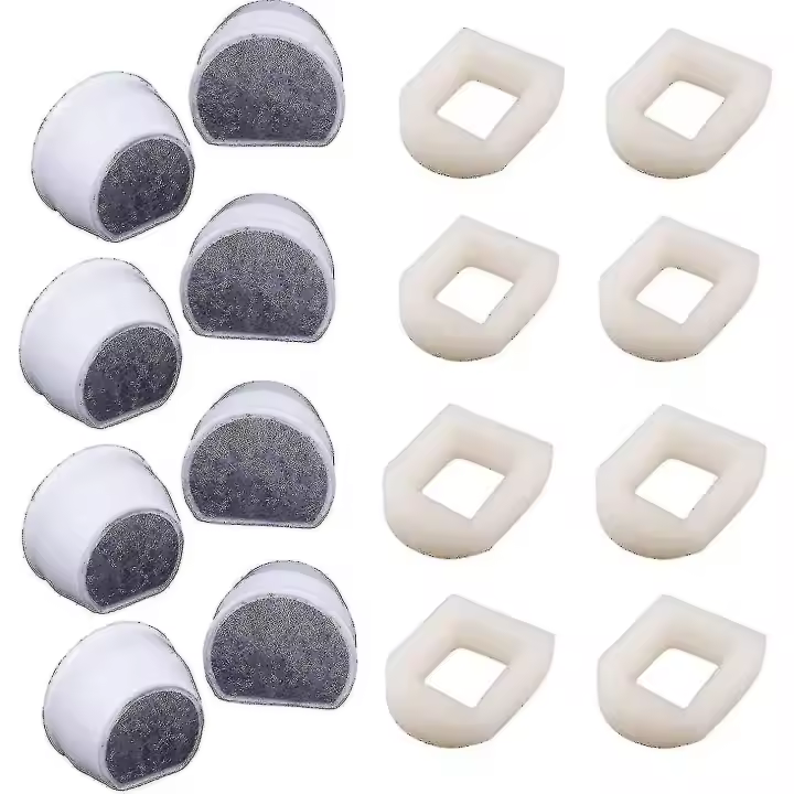 Paquete de 16 prefiltros de espuma y filtro de Carbón compatibles con Fuente Petsafe Drinkwell Inox 360 Avalon - 1