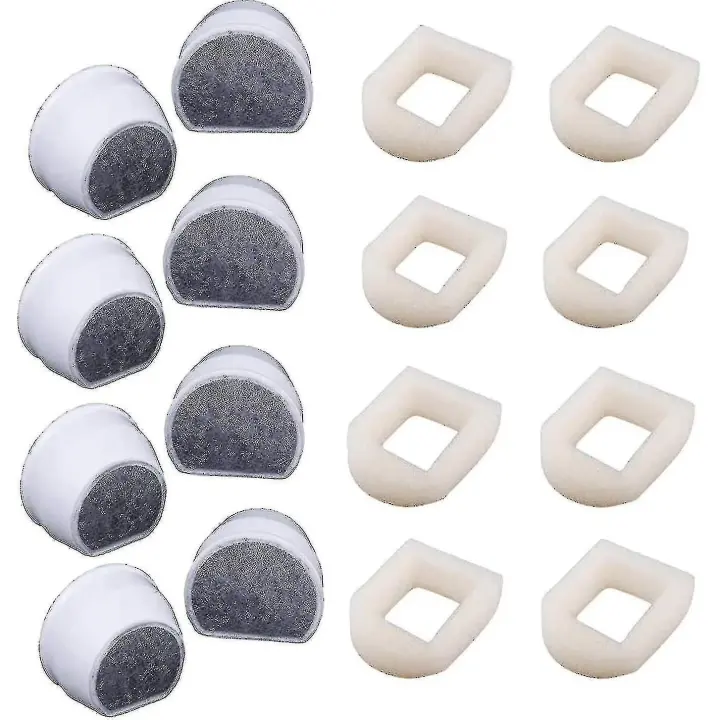 Paquete de 16 prefiltros de espuma y filtro de Carbón compatibles con Fuente Petsafe Drinkwell Inox 360 Avalon - 1