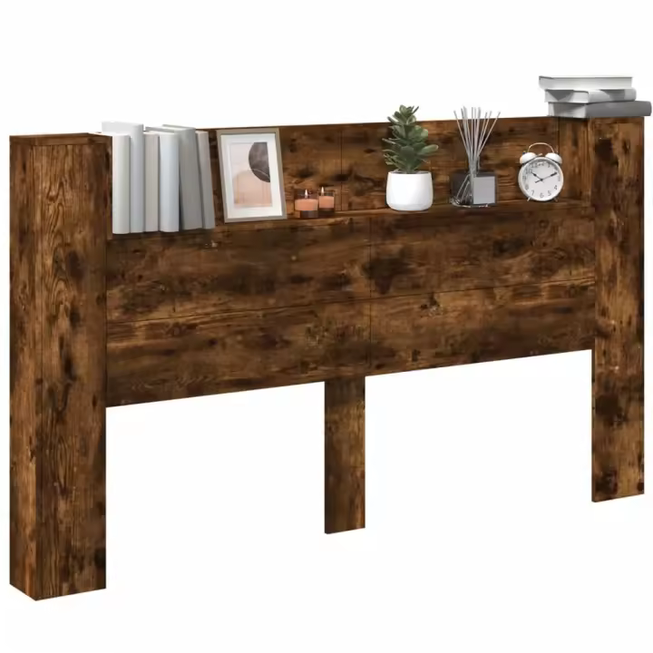 vidaXL Cabecero de cama con LED roble ahumado 180x16,5x103,5 cm - 1