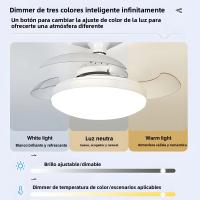 Ventilador De Techo LED Moderno Con Luz Invisibles Hojas De Ventilador E27 Control Remoto Y App 4 Velocidades Ajustables Silencioso - details 8