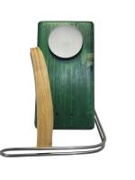 Quemador de Palo Santo de Madera, Soporte de Metal, con Vela de Té, Diseño Rústico (Verde), madera natural barnizada. Lalas Candels - details 3