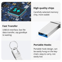 Memoria USB De Metal 32GB 64GB Pendrive USB 3.0 Impermeable U Disquete Disco Flash Para Transferencia De Archivos 128GB 512GB - details 3