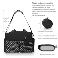 Bolsa de Pañales para Bebé de Gran Capacidad Bolsa de Maternidad Impermeable Multifuncional Portátil para Cuidado del Bebé Material de Poliéster - details 19