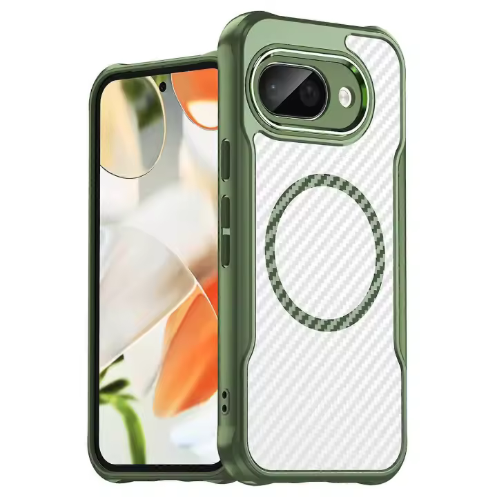 Funda para Google Pixel 9A Compatible with Phone de Fibra de Carbono- - 1