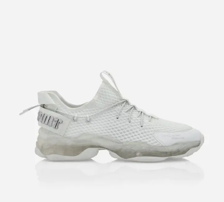 PLEIN SPORT Zapatilla casual color blanco con logo en talón plateado - 1