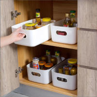 Cesta De Almacenamiento Rectangular Tres Tamaños Caja De Almacenamiento Portátil Adecuada Para Cocina Dormitorio Oficina Material Ecológico Plástico PP - details 6