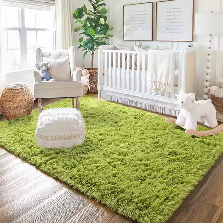Carpetas Suaves De Pelo Negro Para Sala De Estar Y Dormitorio Alfombra Moderna Para Hogar Decorativa Para Pisos Y Camas - 1