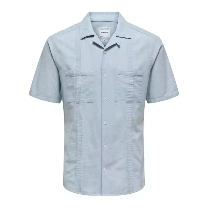 Camisa Guayabera Azul Only&Sons - 1