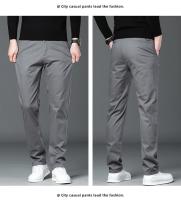Pantalones Casuales Para Hombre Otoño 97% Algodón Elásticos Rectos Negocios Males Ropa Pantalones Caqui Rojo Royal - details 7
