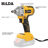 Llave De Impacto Eléctrica HILDA 21V Recargable Sin Llave De Fijación 1/2 Sin Batería Para Bricolaje En Casa Motor De Tipo Sin Escobillas Peso 1kg - details 4
