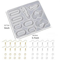 Set De Múltiples Múltiples De Molde De Resina Epoxy Para DIY Pendientes De Joyería Con Colgantes De Silicona Geométrica Herramientas De Arte - details 4