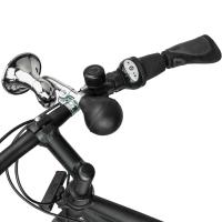 Bocina Vintage para Bicicleta de Diseño Clásico con Corneta - Sonido de Bocina para Bici, Arandela Metálica Incluida - Tamaño 73 x 177 x 73 mm, Goma Negra y Trompeta Metálica Cromada - details 0