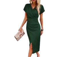Vestido Elegante De Verano Para Mujer Con Cuello En V Y Ajustado Vestido De Fiesta Casual Trabajo Envuelto Formal Vestido Largo Para Noche - details 12