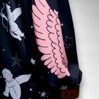 Vestido Ángeles Anabel Lee Mujer | Negro Evasé Constelaciones Strass | Frase Inspiradora - details 7