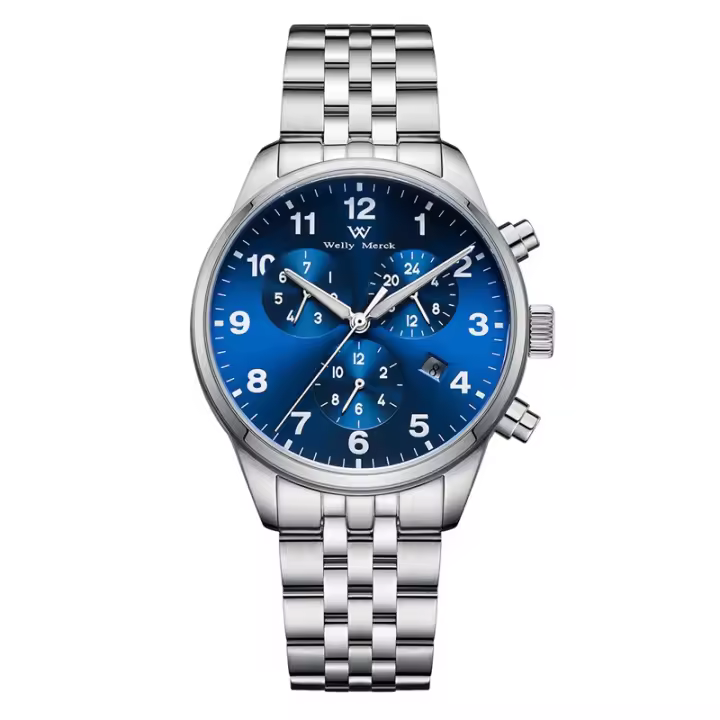 Reloj Automático Para Hombre WellyMerck WM166 Estilo Clásico Acero Inoxidable Cristal De Zafiro Resistente Al Agua Marcas Arábigas Luminiscencia - 1