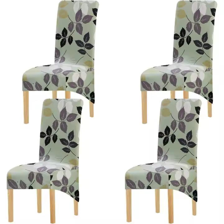 Fundas elásticasde Tela estampada para sillas de Comedor, 4 piezas, fundas elásticasgrandes para Sillas para decoración de banquetes de Boda - 1
