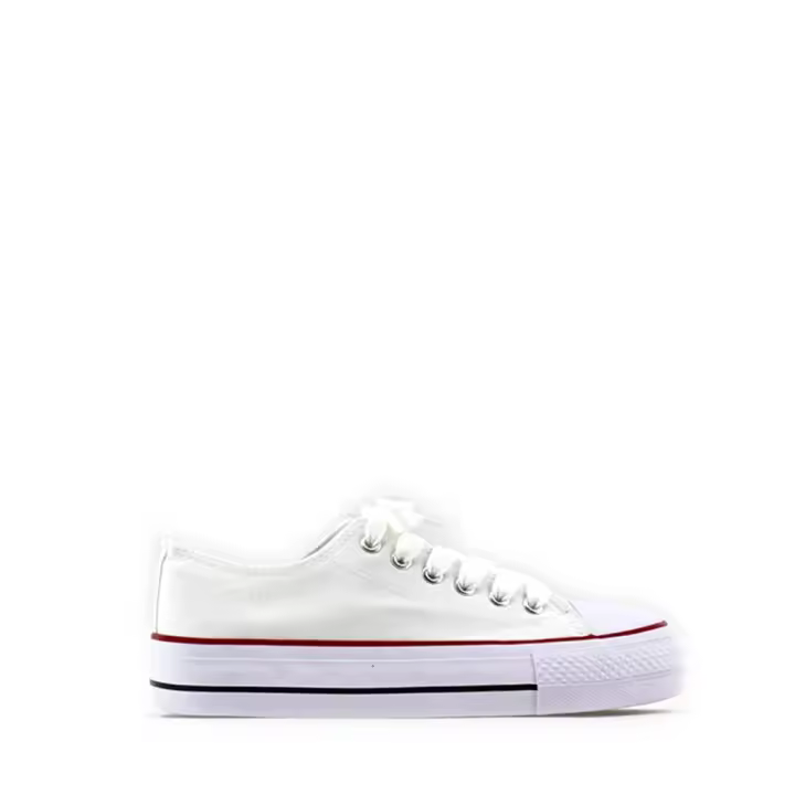 MODELISA Zapatilla De Lona Plataforma Con Cordón Estilo Casual Mujer - 1