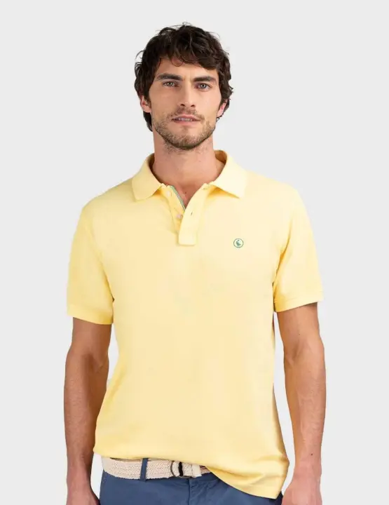 El Ganso Piqué Garment Dyed polo amarillo para hombre - 1