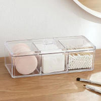 Caja De Almacenamiento Para Maquillaje Organizador Acrílico Transparente Para Esponjas Y Algodón Suave Organizador De Escritorio Para Cosméticos - details 0