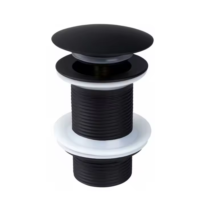 Desagüe universal, Desagüe para lavabo sin rebosadero Negro, Desagüe para lavabo, Desagüe emergente para lavabo - 1