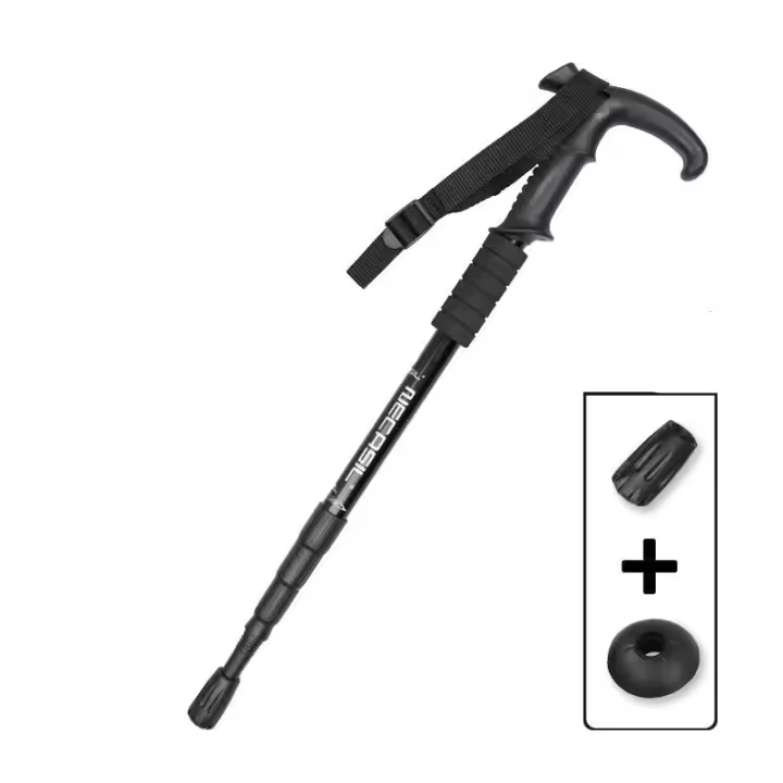 Palo De Camuflaje Ultraligero De Aluminio Para Senderismo Y Escalada Antideslizante Con Mango De Plástico Y Punta De Acero Carbono - 1