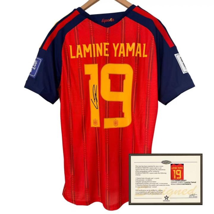 Memorabilia - lamine yamal spain 26/27 football jersey (new collector's edition with printed signature and coa)