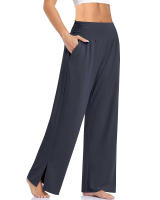 Pantalones De Yoga Para Mujer High Waist Leggings Anchos Casuales Verano Fitness Ejercicio Correr Jogging Deportivos Flares - details 7