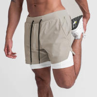 Shorts De Verano 2023 Para Hombre Deporte Fitness Running Doble Capa Quick-drying Two-in-One Estilo Casual Cierre Con Cordón - details 25
