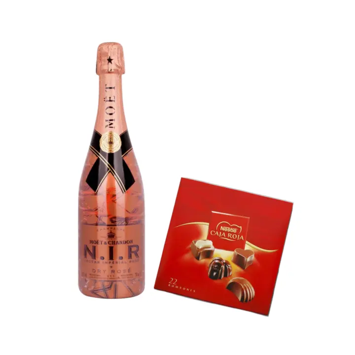 Lote San Valentín 03 - Moët & Chandon NIR, Caja Roja Chocolates Nestle - Cóctel ideal para fusionar - 1