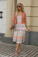 EMERY ROSE Conjunto De Vestido Y Chaqueta Abierta Con Estampado Floral Y Tirantes Spaghetti Para Mujer Estilo Casual - details 5